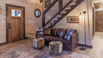 Smart TV, fireplace, video games, foosball