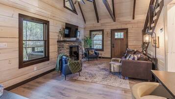 Smart TV, fireplace, video games, foosball