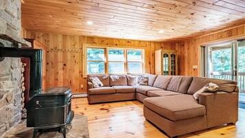 Televisión y chimenea