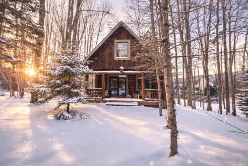 Cozy 2-Bedroom Log Cabin w/Hot Tub & Fireplace - Ski at Wisp & Walk to Lake