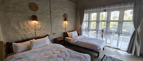 Standard Double Room, Garden View | Desk, laptop workspace, free WiFi