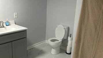 Secador de pelo, toallas, jabón y papel higiénico