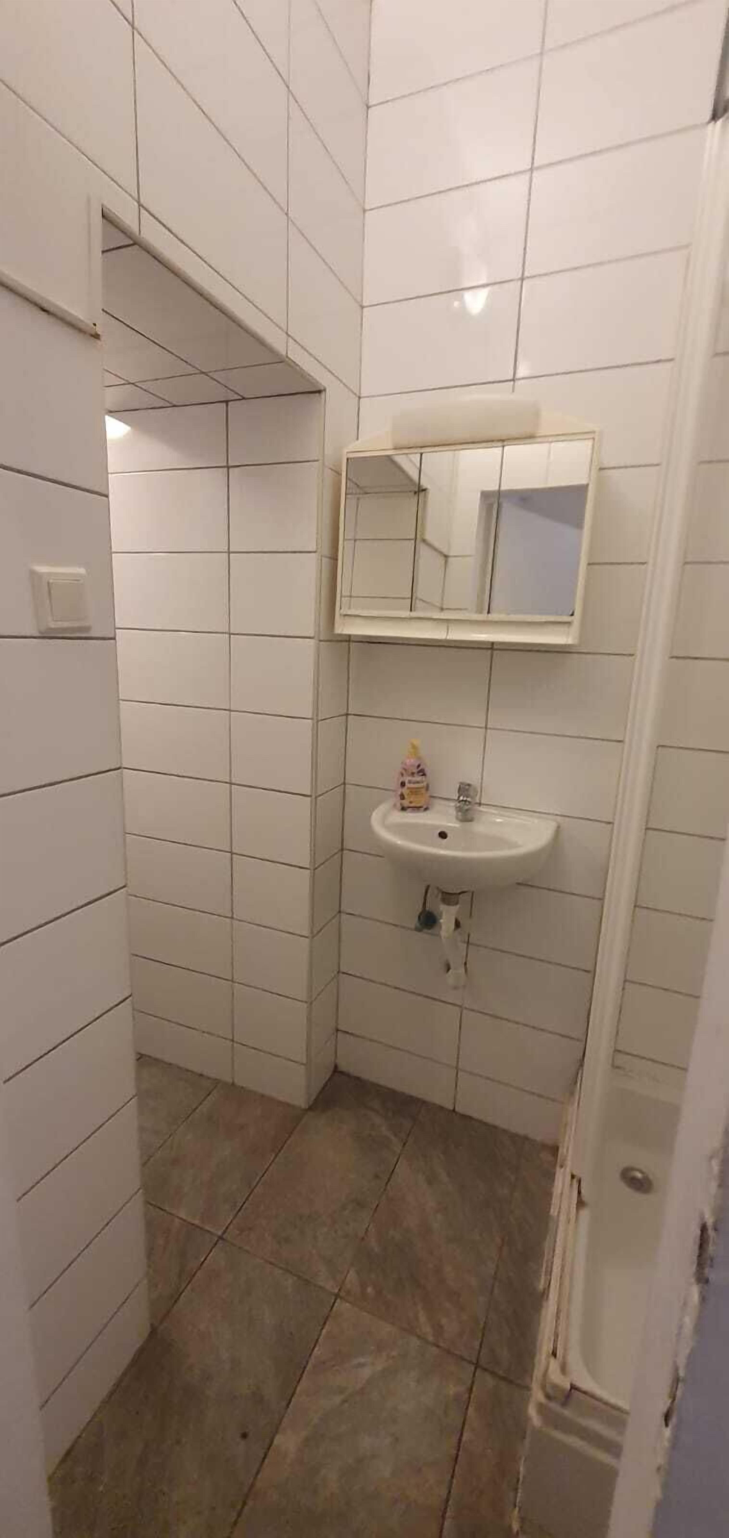Basic Apartment | Bathroom | Shower, free toiletries, hair dryer, towels