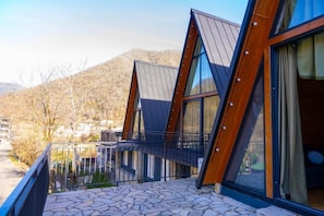 Chalet, Balkon, Bergblick