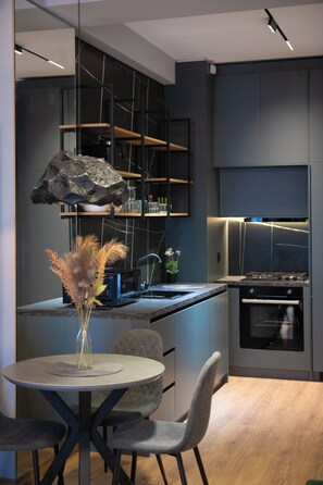 Private kitchen - Cozy and Elegant Loft Style 1 Bedroom Apartment in Tbilisi (T'bilisi)