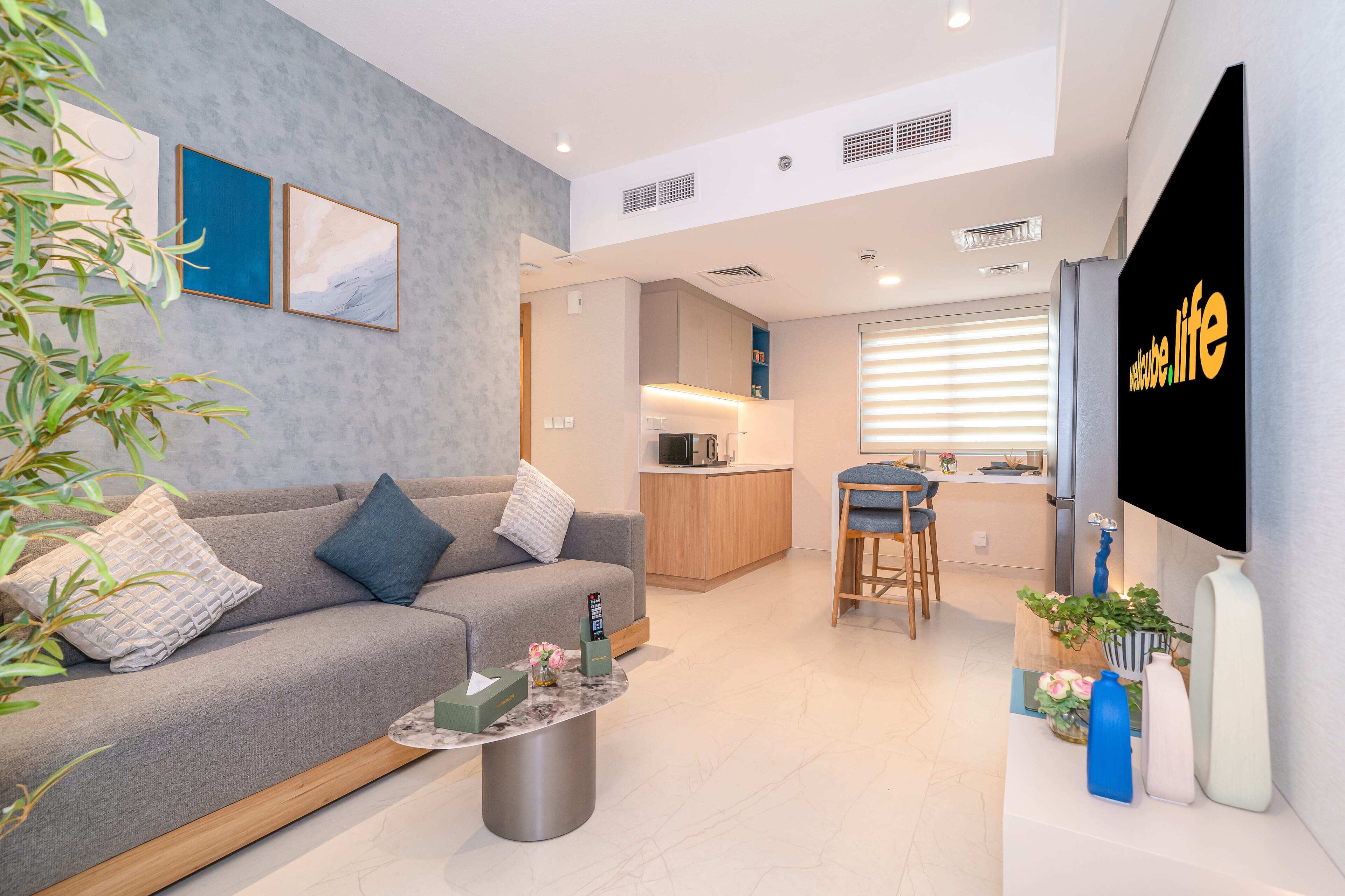 Superior-Doppelzimmer, Balkon, Stadtblick | Wohnbereich