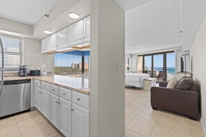 Interior - New! Beachfront Studio with Covered Balcony, Beach Views, Pool, Tram (Miramar Beach)