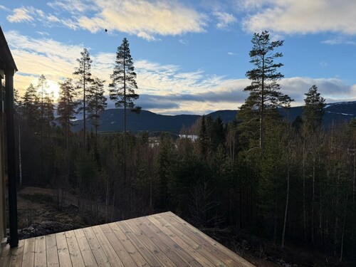 Cosy comfortable newly built wooden house with fantastic view