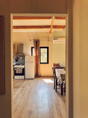 Fridge, oven, coffee/tea maker, electric kettle - Minimalsit two bedroom home (C69R+W72 Paleloni, Greece)