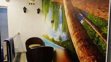 Desk, laptop workspace, free WiFi