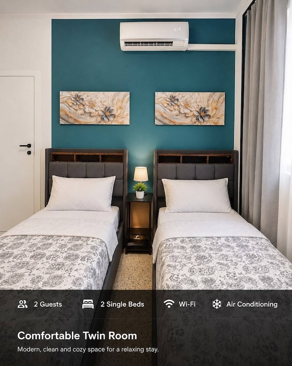 2 bedrooms, in-room safe, iron/ironing board, WiFi (free)