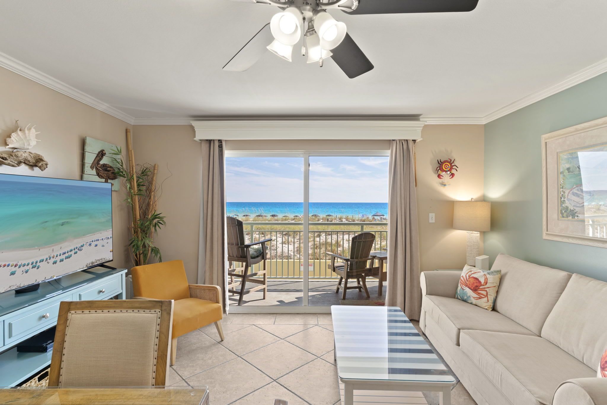 Living Room with direct gulf views