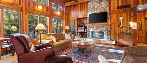 TV, fireplace, offices