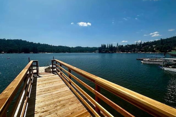 Boat dock right in front of the house