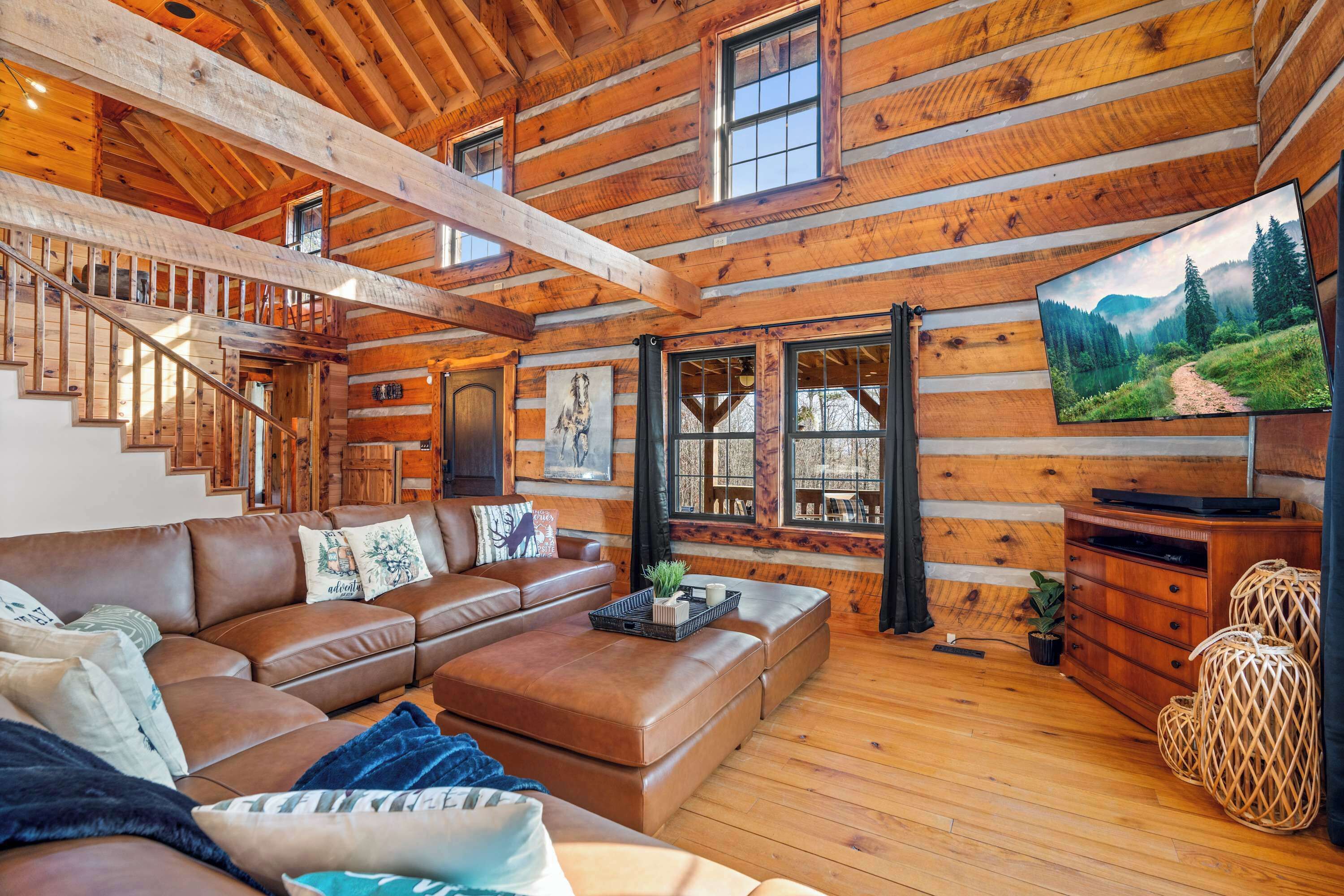 Smart TV, fireplace, video games, foosball