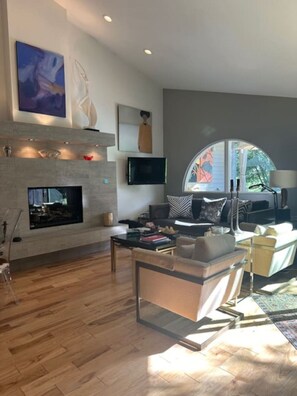 電視、壁爐、書籍