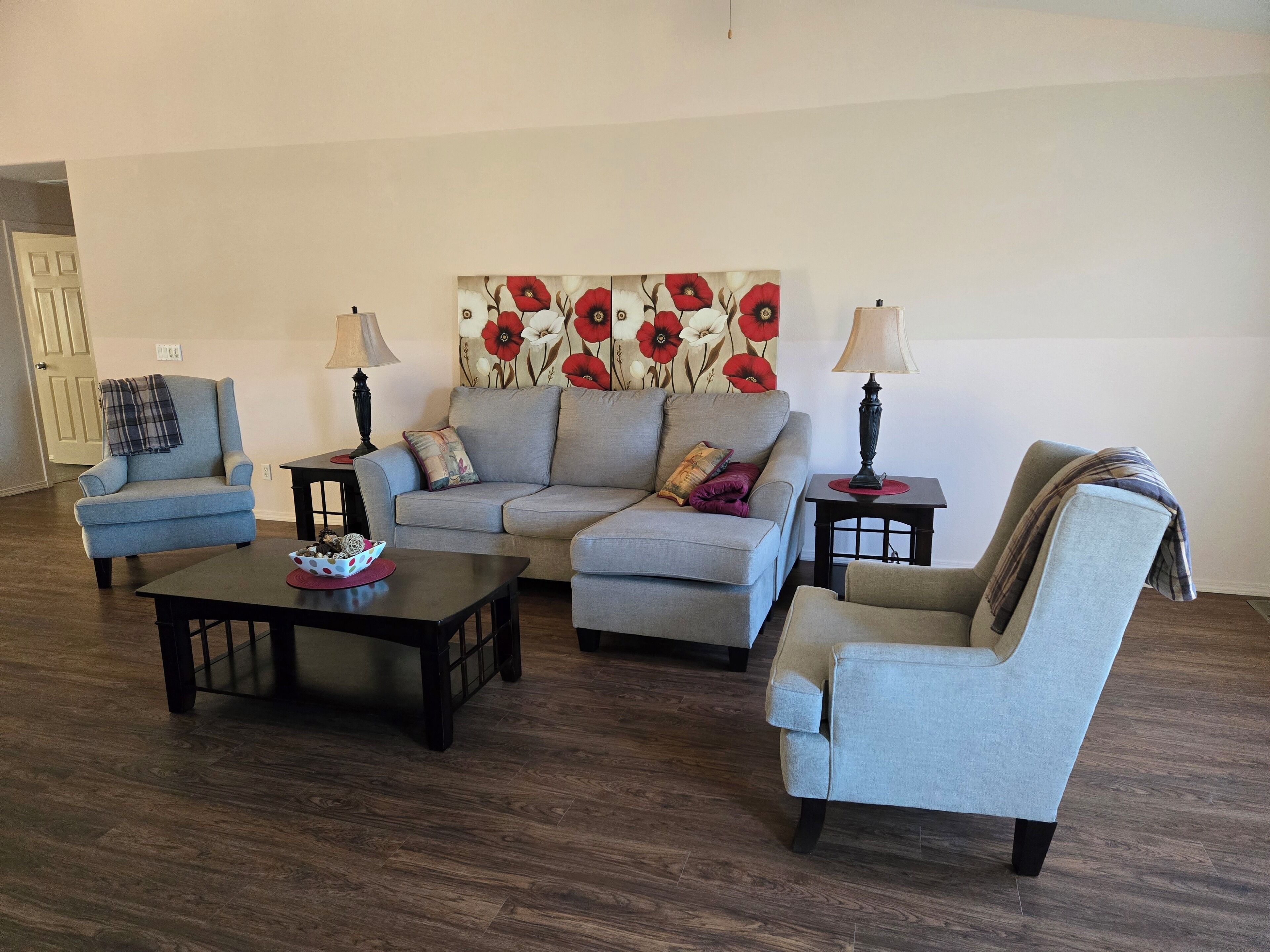 TV connectée, cheminée, livres