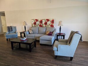 Smart TV, caminetto, libri