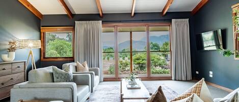 Smart-TV, peis og bøker