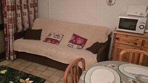 Living area - 350m from ski slopes, 1st floor, balcony, parking, tv, ski locker, 55m², Valloire (Valloire)