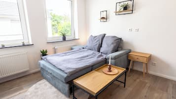 Een laptopwerkplek, gratis wifi, beddengoed