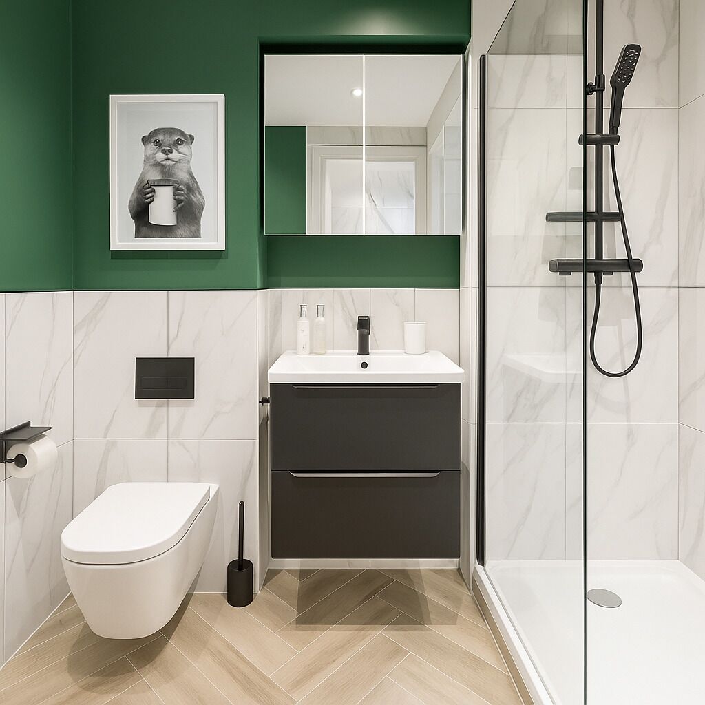 Appartement, 2 chambres, vue sur la ville | Salle de bain | Articles de toilette (gratuits), séchoir à cheveux, savon, shampooing