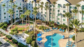 Outdoor pool, open 8:00 AM to 8:00 PM, pool umbrellas, sun loungers