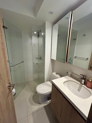 Hair dryer, towels, soap, toilet paper - Comfortable small apartment with excellent view! (Bogotá)