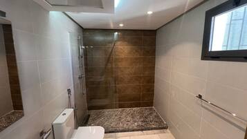 Sèche-cheveux, serviettes fournies, savon, papier toilette