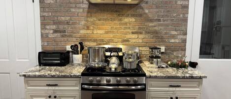 Microwave, oven, stovetop, dishwasher