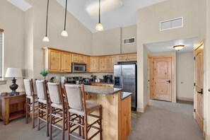 Fridge, microwave, oven, stovetop - 2BR at Silverado • Pool, Hot Tub, Walk to Ski (Park City)