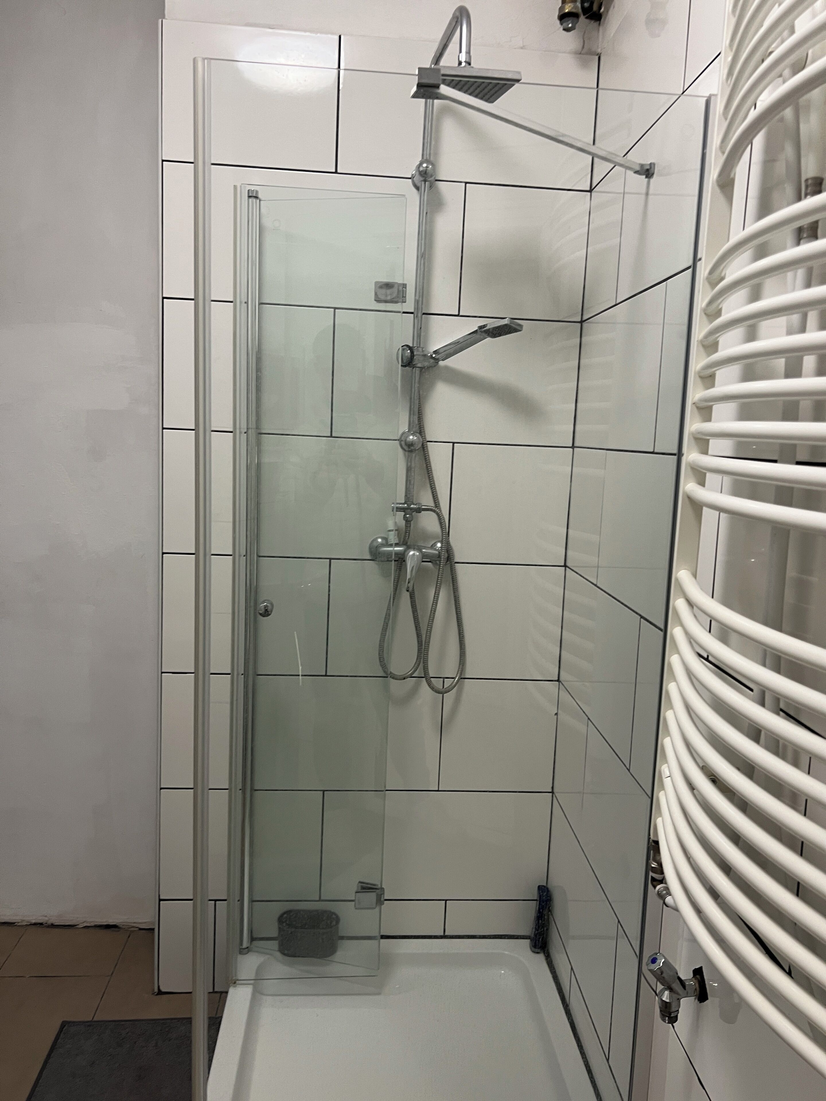Dusche, Handtücher, Seife, Toilettenpapier
