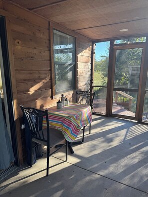 Outdoor dining - Serene Riverfront Retreat: Spacious Country Home Near Adventure Awaits You! (Pineville)