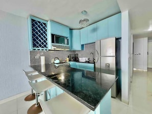 Fridge, microwave, oven, stovetop - Oceanfront Rosarito Balcony, Beach & Amazing Sunsets (Playas de Rosarito)