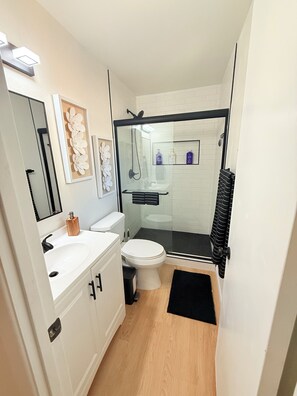 Shower, towels, soap, toilet paper - Cozy 3-bedroom house with AC in sunny Tempe (Tempe)
