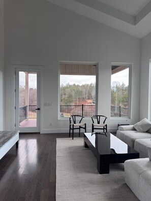 Living area - Contemporary 3-bdr house, 20-min downtown AVL & 30 min to Smokies! WNC Sunsets! (Leicester)