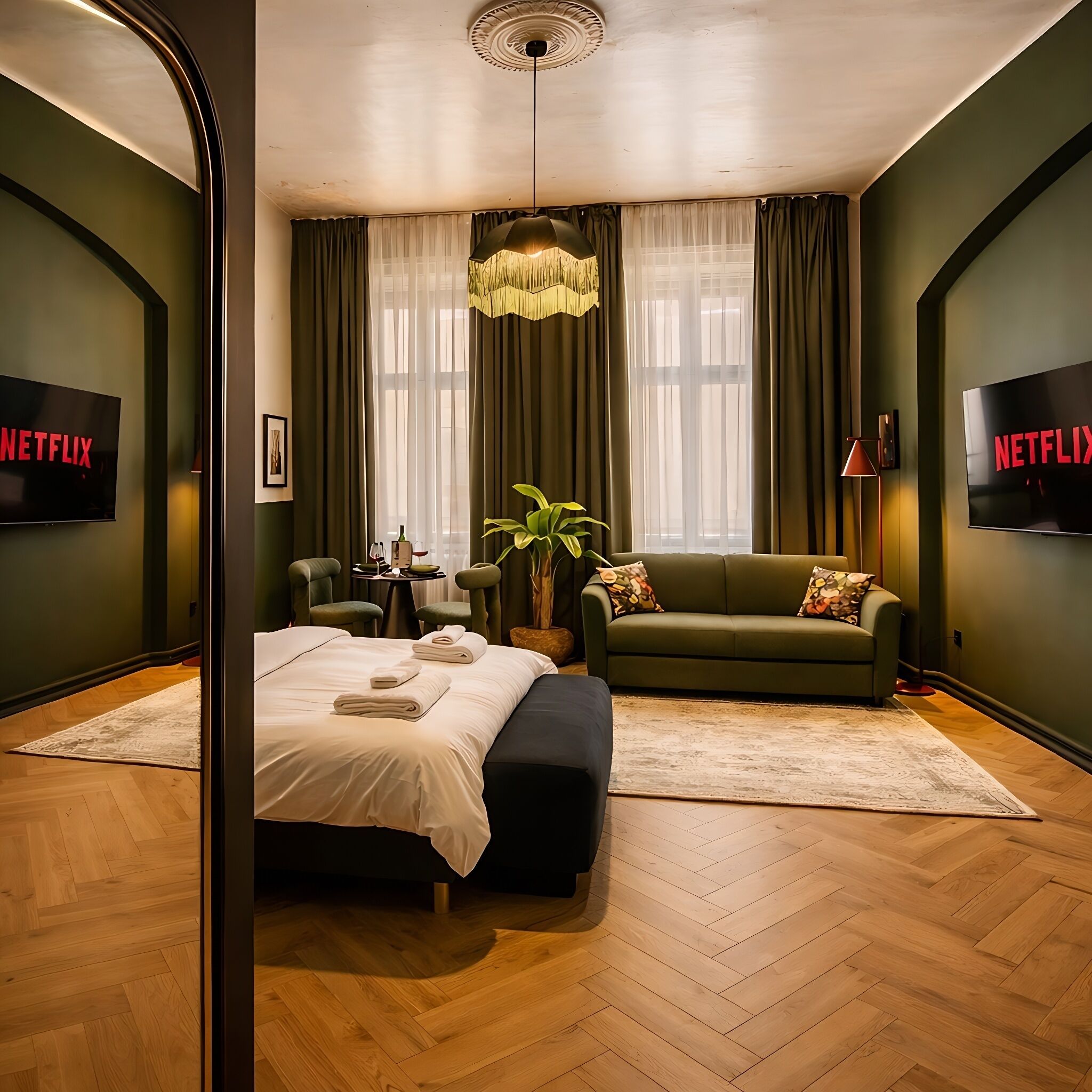 Superior-Apartment, Stadtblick | Hochwertige Bettwaren, individuell dekoriert, individuell eingerichtet