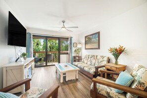 TV, fireplace - Just Listed! Banyan Retreat at Kalapaki Bay Beach (Lihue)