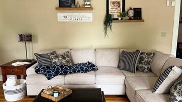 Desk, laptop workspace, blackout curtains, soundproofing