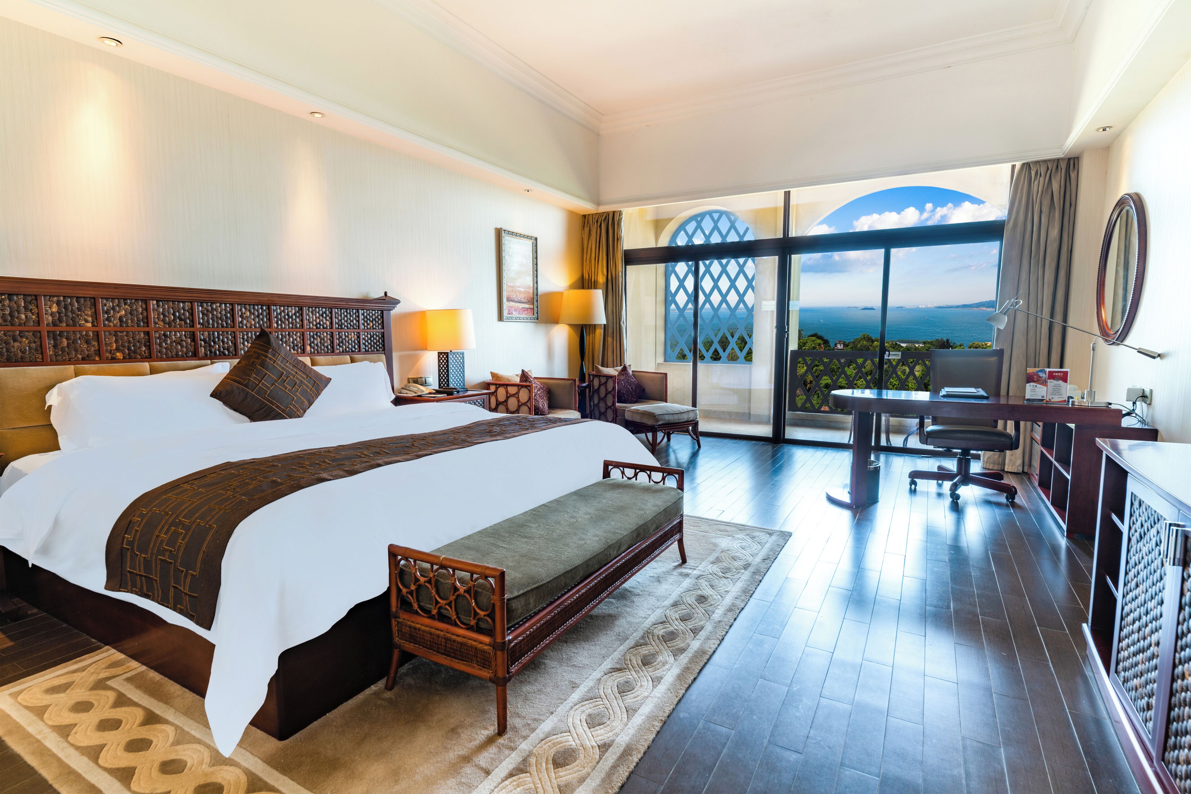 Executive Sea View King Room | In-room safe, desk, laptop workspace, iron/ironing board