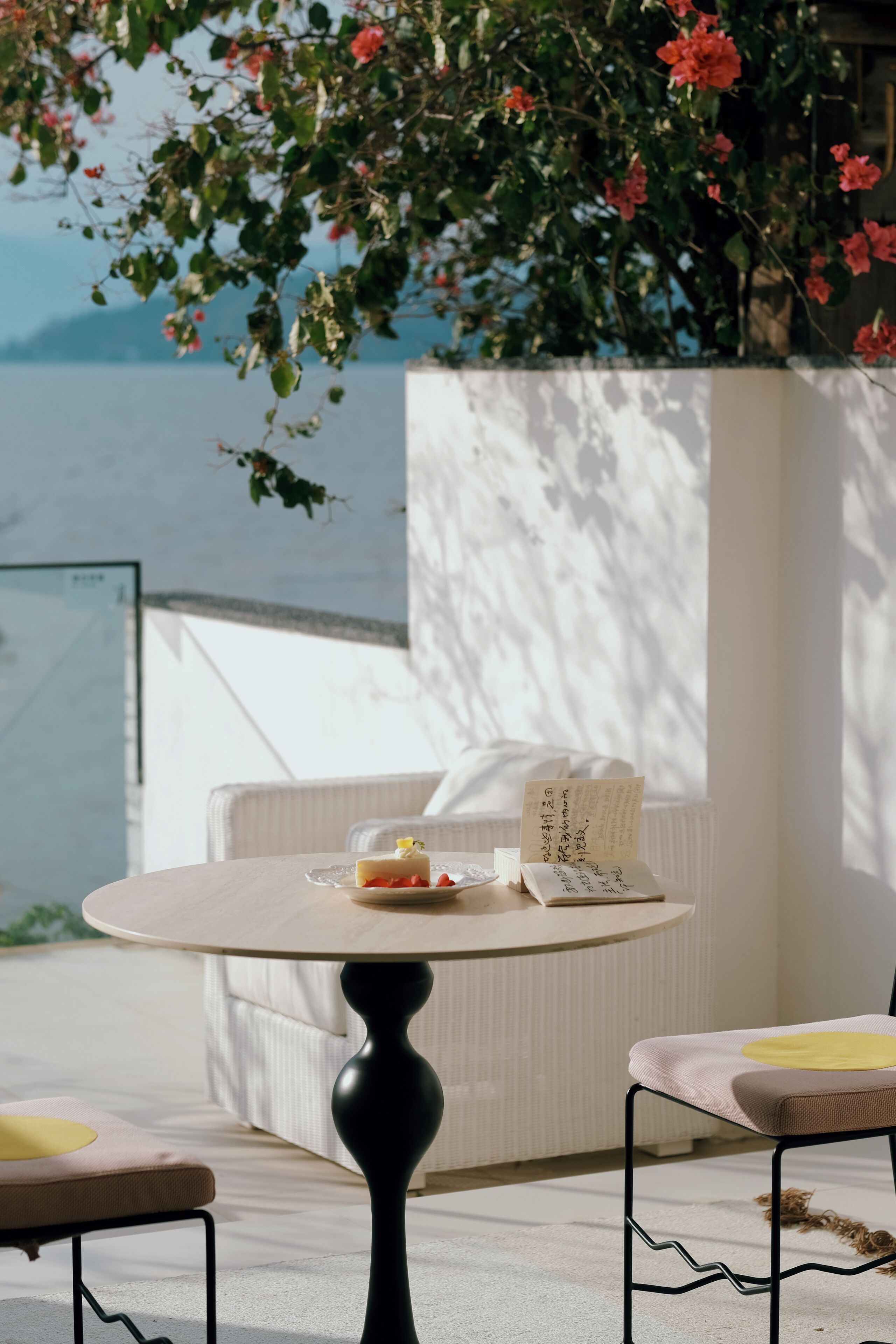 Signature tweepersoonskamer, patio, uitzicht op zee | Balkon