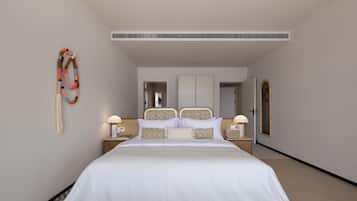 Luxury Suite, Patio, Sea View | Minibar, individually decorated, individually furnished, blackout drapes