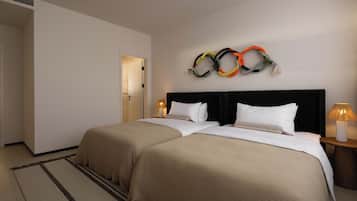 Tomannsrom – superior, terrasse, utsikt mot høyde | Minibar, individuelt dekorert, individuelt innredet og blendingsgardiner