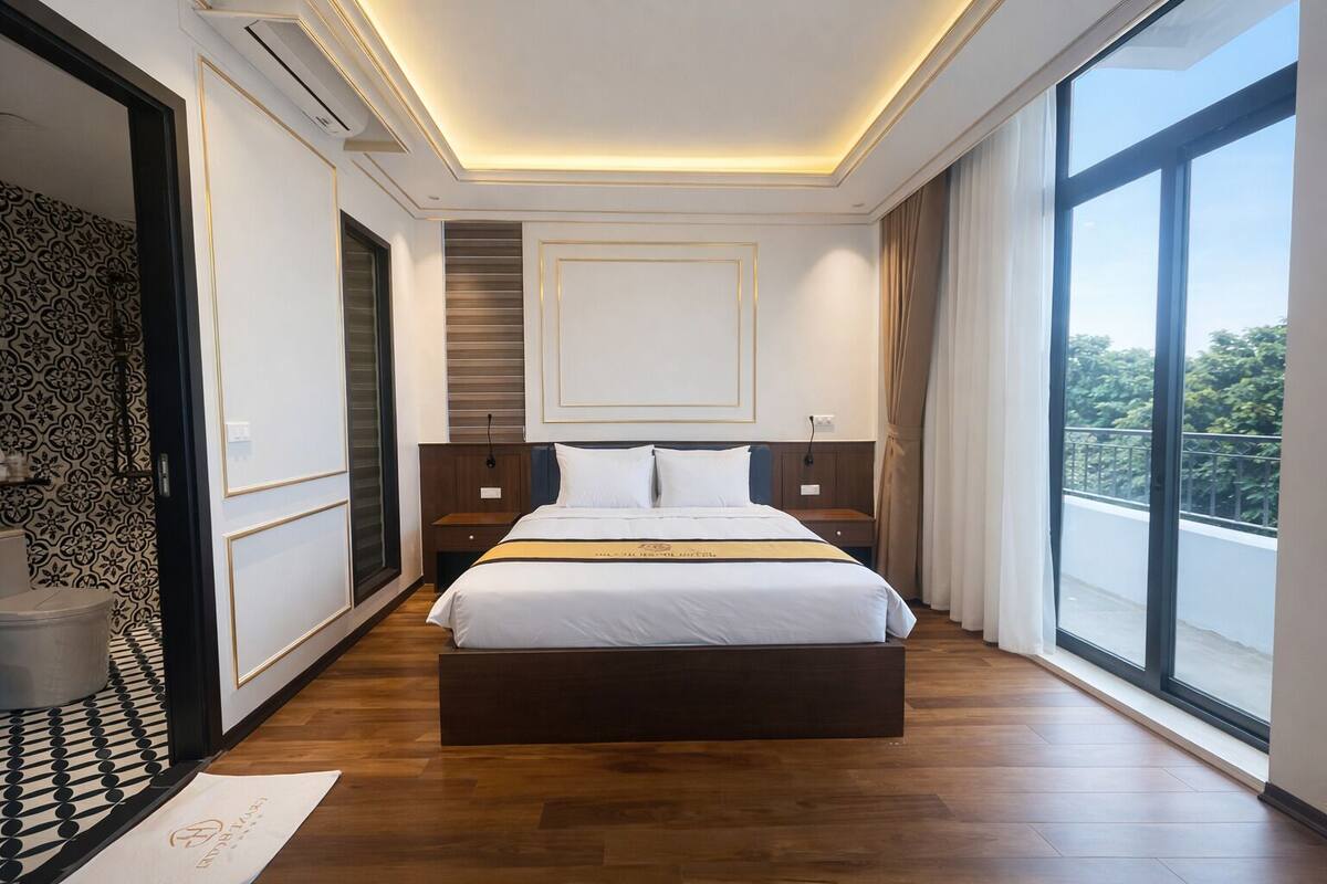 Quarto casal superior | Escrivaninha, Wi-Fi de cortesia, roupa de cama