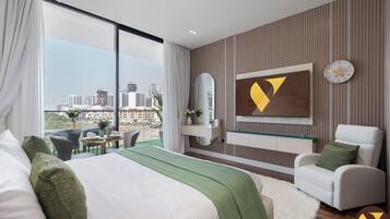 Studio Luxe, balcon, vue ville