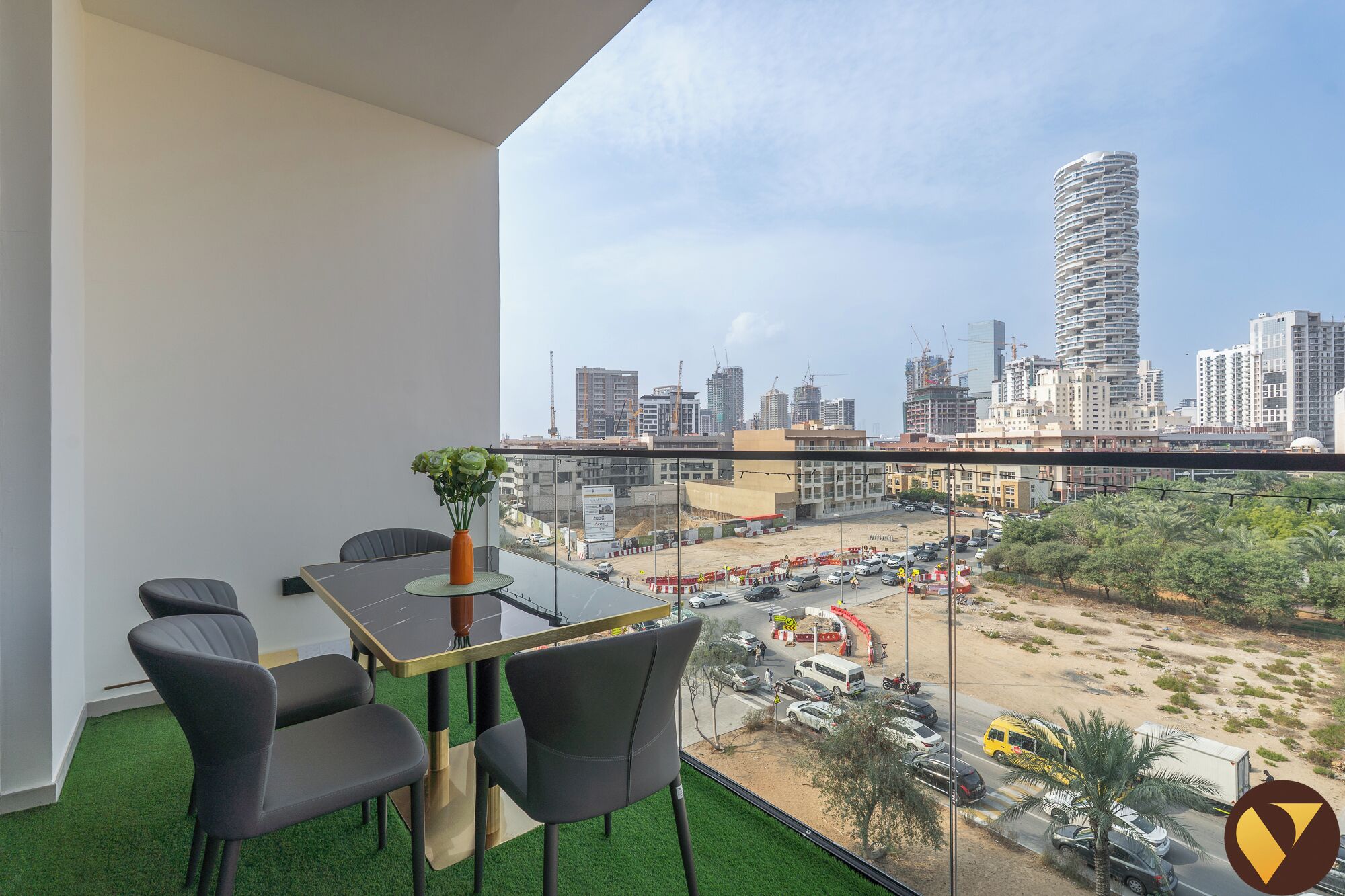 Studio Luxe, balcon, vue ville