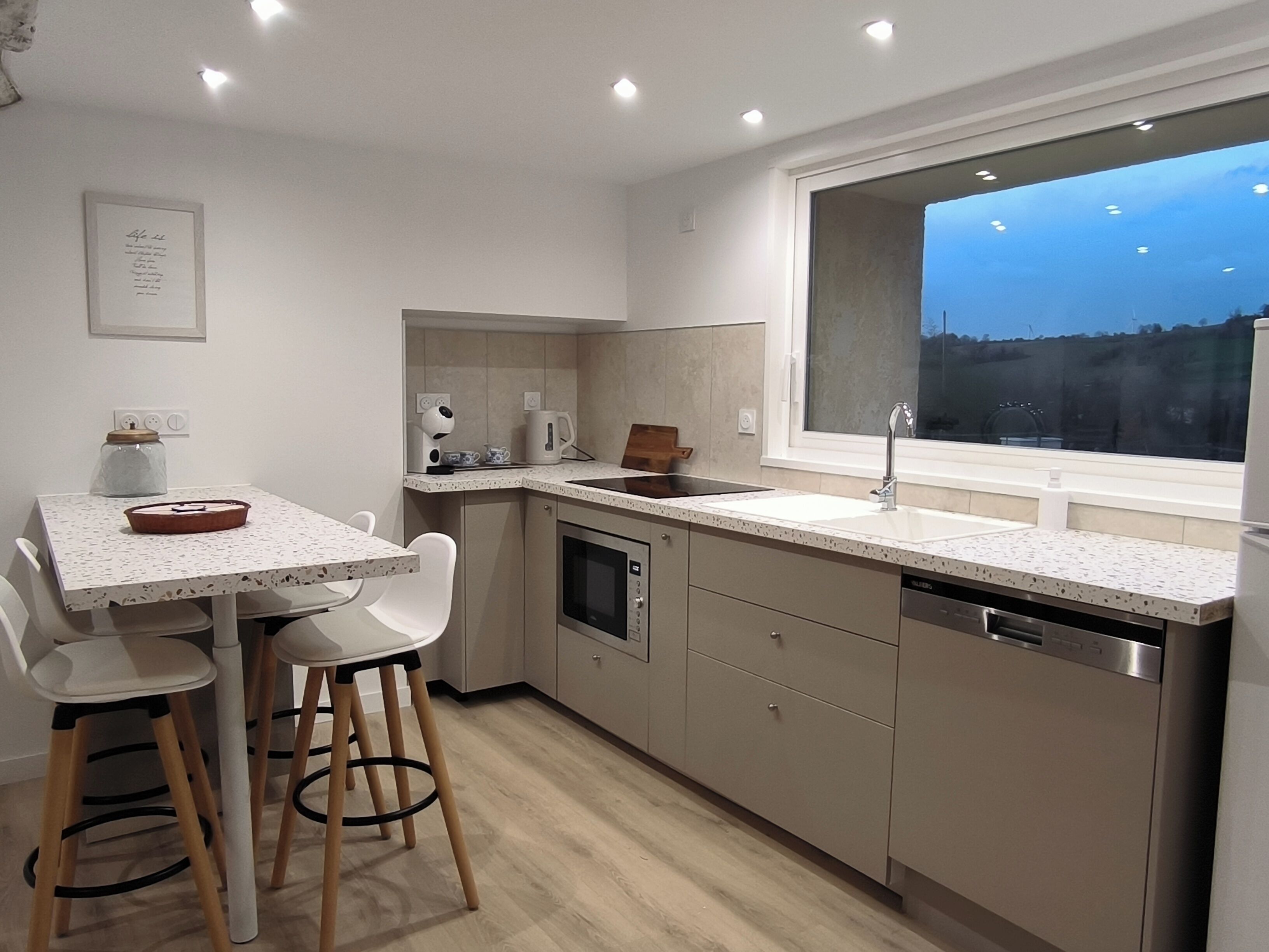 Fridge, microwave, stovetop, dishwasher