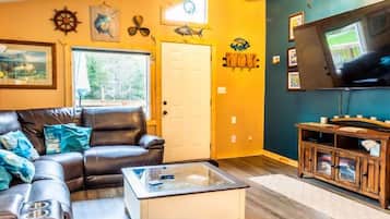 TV connectée, cheminée, lecteur de DVD, vidéothÚque