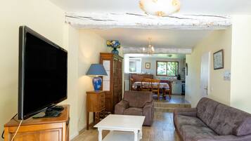 TV, DVD player, ping pong, stereo