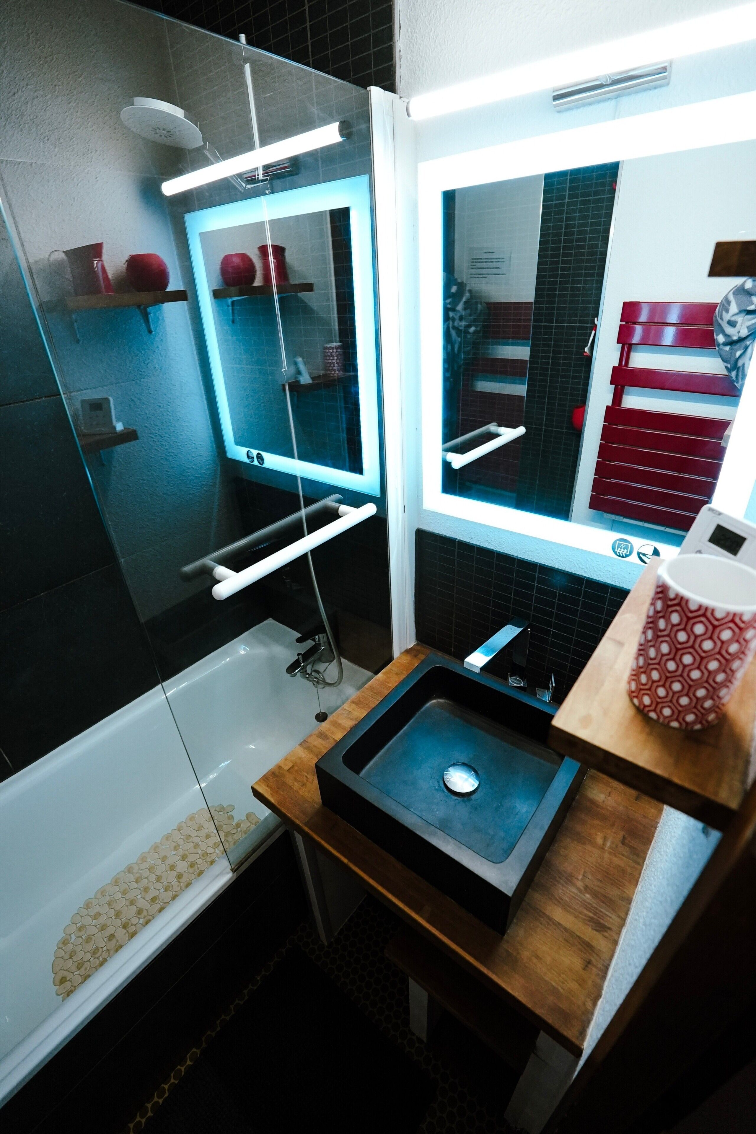 Shower, hair dryer